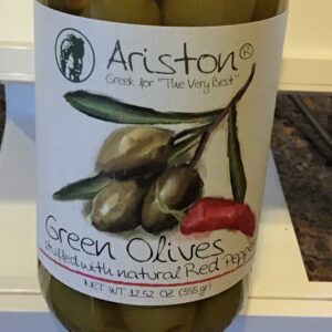 Ariston gree olives with red peppers