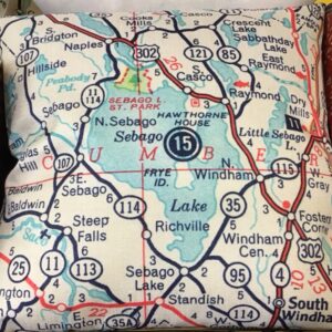 Sebago Lake map pillow