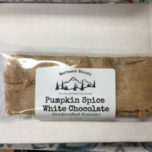 Pumpkin spice white chocolate biscotti