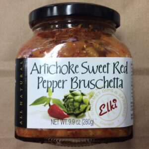 Elki Artichoke Sweet Red Pepper Bruschetta