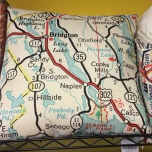 Bridgton map pillow
